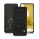 Housse cuir Samsung Galaxy S22 - Negre poudro - Couture