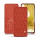 Samsung Galaxy S22 leather case - Arange clouquié - Couture