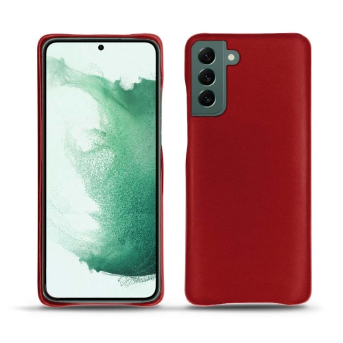 Coque de qualité supérieure en cuir pour Samsung Galaxy S22+Rouge ( Nappa - Pantone #d50032 ) 