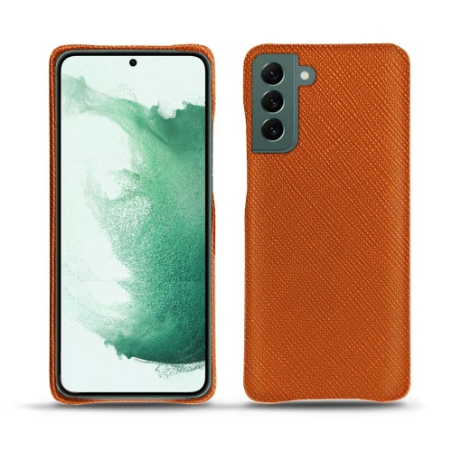 Funda de cuero de alta calidad para Samsung Galaxy S22+Orange vibrant ( Pantone #e36b39 ) 
