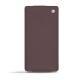 Housse cuir Sony Xperia Z3 Compact  - Châtaigne - Couture ( Pantone 476C ) 