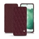 가죽 커버 Samsung Galaxy S22+ - Lie de vin - Couture ( Pantone 5115C ) 