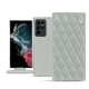 Housse cuir Samsung Galaxy S22 Ultra - Gris - Couture ( Nappa - Pantone W428C ) 