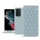 Housse cuir Samsung Galaxy S22 Ultra - Bleu ciel - Couture ( Nappa - Pantone 277C ) 
