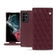 Housse cuir Samsung Galaxy S22 Ultra - Lie de vin - Couture ( Pantone 5115C ) 