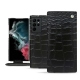 Housse cuir Samsung Galaxy S22 Ultra - Crocodile nero