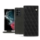 硬质真皮保护套 Samsung Galaxy S22 Ultra - Negre poudro - Couture