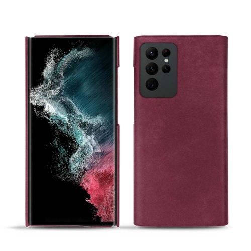 Premium-Lederhülle für Samsung Galaxy S22 UltraPrune vintage ( Pantone #612434 ) 
