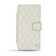 Custodia in pelle Sony Xperia Z3 Compact  - Ivoire - Couture ( Sleek P C12 - White ) 