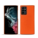 Lederschutzhülle Samsung Galaxy S22 Ultra - Orange fluo