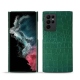 Coque cuir Samsung Galaxy S22 Ultra - Crocodile pino