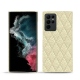 Coque cuir Samsung Galaxy S22 Ultra - Ivoire - Couture ( Sleek P C12 - White ) 