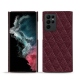 Samsung Galaxy S22 Ultra leather cover - Lie de vin - Couture ( Pantone 5115C ) 