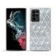 Coque cuir Samsung Galaxy S22 Ultra - Platinium - Couture