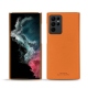 Samsung Galaxy S22 Ultra leather cover - Orange PU