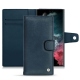 Housse cuir Samsung Galaxy S22 Ultra - Jean vintage ( Roughtcut - Pantone 285U  ) 