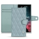 Housse cuir Samsung Galaxy S22 Ultra - Bleu ciel - Couture ( Nappa - Pantone 277C ) 