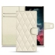Housse cuir Samsung Galaxy S22 Ultra - Blanc - Couture ( Bologna - White ) 