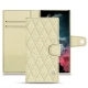 Housse cuir Samsung Galaxy S22 Ultra - Ivoire - Couture ( Sleek P C12 - White ) 