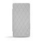 가죽 커버 Sony Xperia Z3 Compact  - Gris - Couture ( Nappa - Pantone W428C ) 