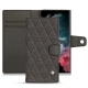 Lederschutzhülle Samsung Galaxy S22 Ultra - Anthracite - Couture ( Pantone 424C ) 