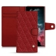Housse cuir Samsung Galaxy S22 Ultra - Tomate - Couture ( Pantone 187C ) 