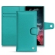 Samsung Galaxy S22 Ultra leather case - Bleu fluo