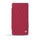 Housse cuir Sony Xperia Z3 Compact  - Rouge - Couture ( Nappa - Pantone 199C ) 