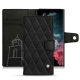 Housse cuir Samsung Galaxy S22 Ultra - Negre poudro - Couture