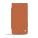 Housse cuir Sony Xperia Z3 Compact  - Marron - Couture ( Nappa - Pantone 1615C ) 