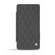 가죽 커버 Sony Xperia Z3 Compact  - Ebène - Couture ( Sleek P C12 - Black ) 
