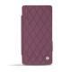 가죽 커버 Sony Xperia Z3 Compact  - Lie de vin - Couture ( Pantone 5115C ) 