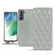 Funda de piel Samsung Galaxy S21 FE - Gris - Couture ( Nappa - Pantone W428C ) 