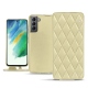 가죽 커버 Samsung Galaxy S21 FE - Beige - Couture ( Nappa - Pantone 7502C ) 