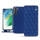 Custodia in pelle Samsung Galaxy S21 FE - Bleu océan - Couture ( Nappa - Pantone 293C ) 