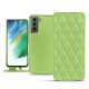 Funda de piel Samsung Galaxy S21 FE - Vert olive - Couture ( Nappa - Pantone 578U ) 