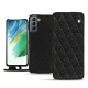 가죽 커버 Samsung Galaxy S21 FE - Ebène - Couture ( Sleek P C12 - Black ) 