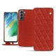 가죽 커버 Samsung Galaxy S21 FE - Papaye - Couture ( Pantone 180C ) 