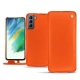 Lederschutzhülle Samsung Galaxy S21 FE - Orange fluo