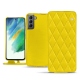Lederschutzhülle Samsung Galaxy S21 FE - Jaune fluo - Couture