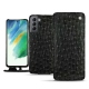 Samsung Galaxy S21 FE leather case - Autruche nero