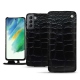 가죽 커버 Samsung Galaxy S21 FE - Crocodile nero