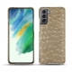 Coque cuir Samsung Galaxy S21 FE - Autruche desert