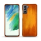Coque cuir Samsung Galaxy S21 FE - Orange Patine