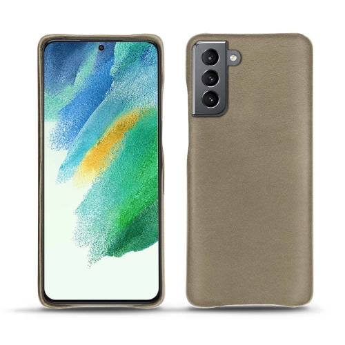 A quality leather case for the Samsung Galaxy S21 FEDarboun sabla ( Pantone #BCB1A1 )