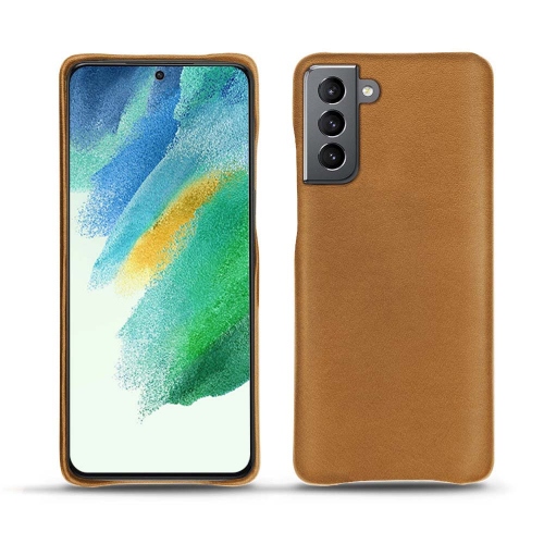 Une coque cuir de qualité pour le Samsung Galaxy S21 FECastan esparciate ( Pantone #824F2A )