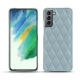 Coque cuir Samsung Galaxy S21 FE - Bleu ciel - Couture ( Nappa - Pantone 277C ) 