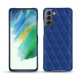 Coque cuir Samsung Galaxy S21 FE - Bleu océan - Couture ( Nappa - Pantone 293C ) 