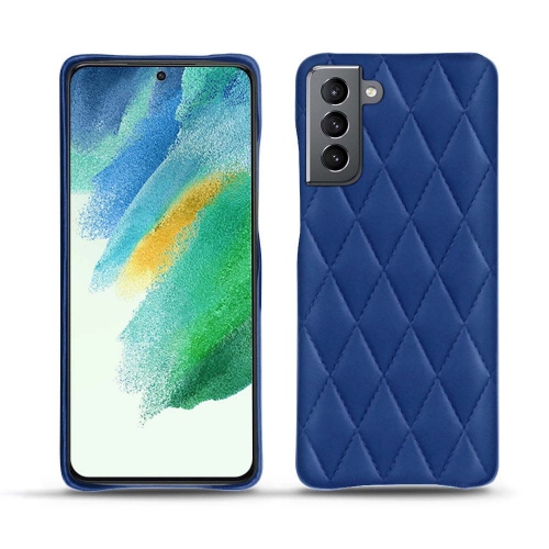 Una custodia in pelle di qualità per il Samsung Galaxy S21 FEBleu océan - Couture ( Nappa - Pantone #15458a) 