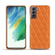Coque cuir Samsung Galaxy S21 FE - Orange - Couture ( Nappa - Pantone 1495U ) 